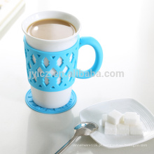 sublimação blanks caneca de porcelana com suporte de silicone